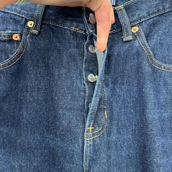 Gap Vintage Y2K Women’s Dark Wash Hidden Button Fly Bootcut High Rise Ridged 100 - Picture 4 of 7